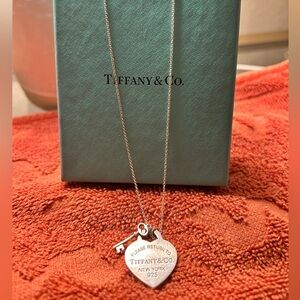 Tiffany & Co. Silver Key and Heart Necklace